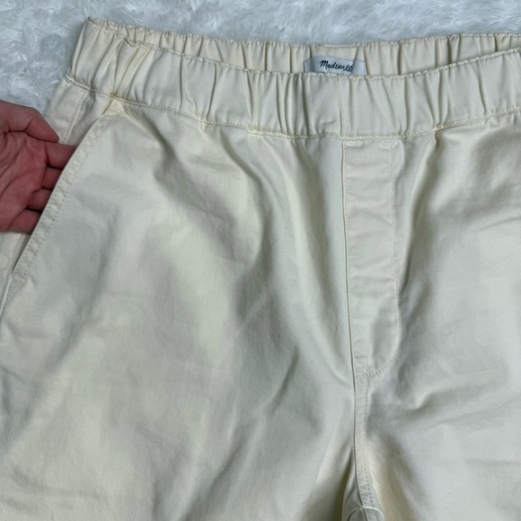 Madewell Cream Cotton Utility Cargo Pants Elastic Waist Women’s Medium - Picture 4 of 11